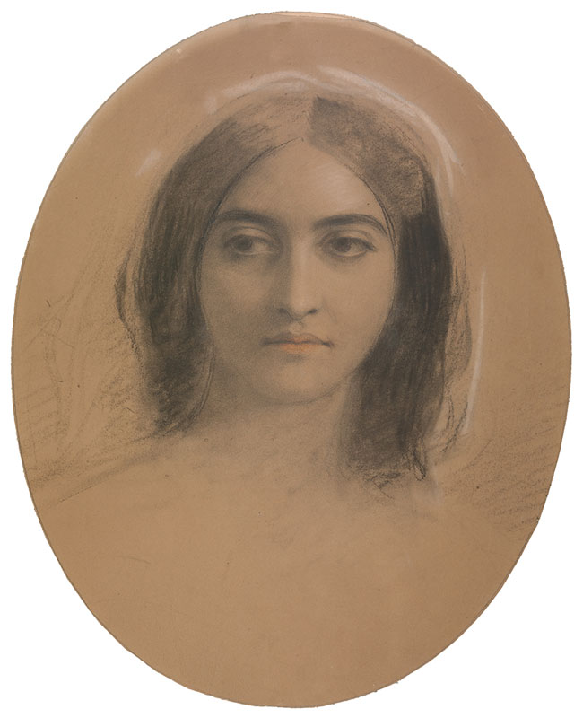 John _ Spanish _ Phillip [ Scottish , 1817 - 1867 ]  PORTRAIT OF A WOMAN , ca 1850 , colored chalks , 460 x 385 mm