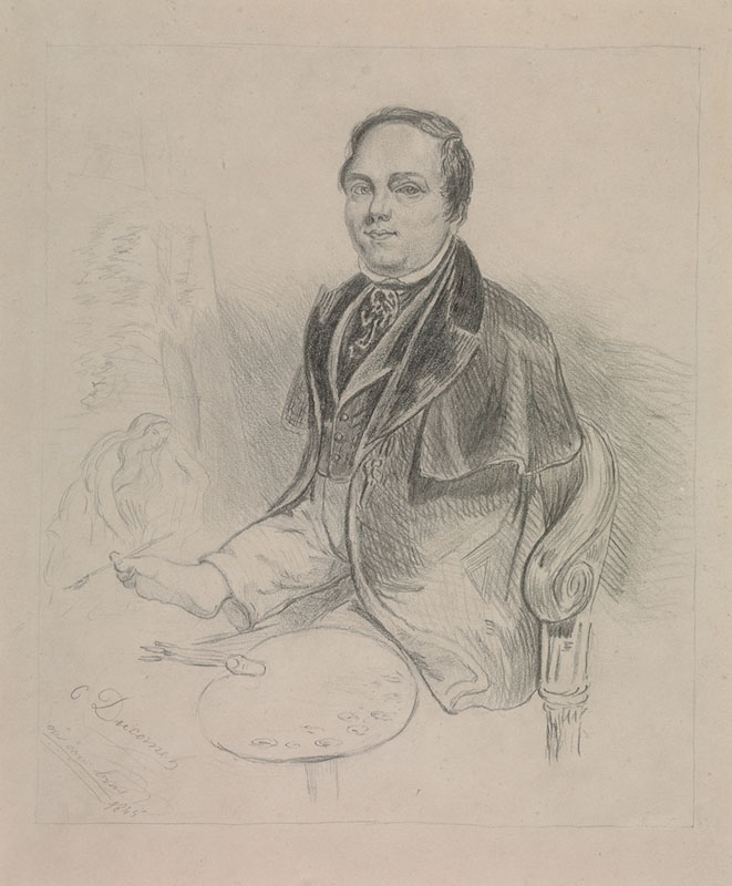 Louis Joseph Cesar Ducornet [French, 1806-1856] SELF-PORTRAIT, BORN WITHOUT ARMS