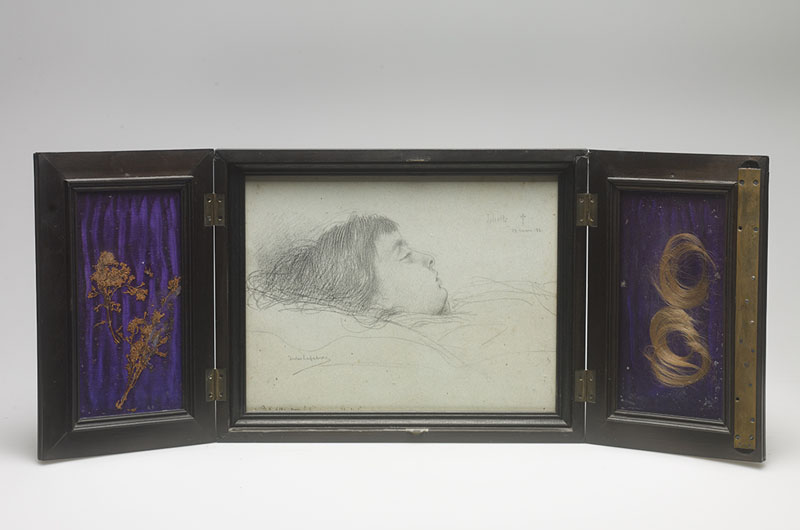 Jules-Joseph Lefebvre (French 1834-1911). Juliette, the dead daughter of the artist, 1881. 220 x 290mm