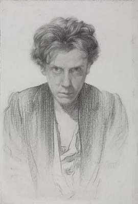 David Jagger [ English 1891- 1958 ] SELF PORTRAIT , ca 1911 ,  graphite , 385 x 270 mm