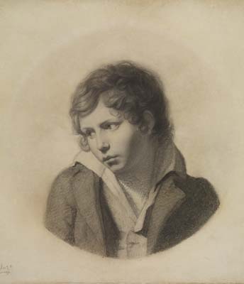 Jean Edme ascal Martin Delachuye (French 1778-1858). Portrait of a Boy. 245mm circular.