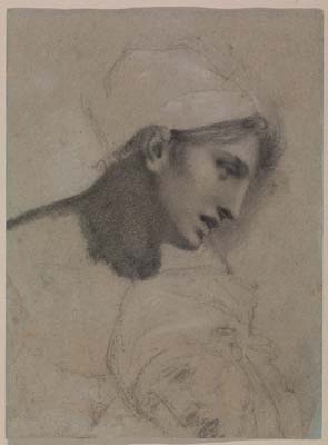 Pierre Paul Prud'hon [ French , 1758-1823 ] STUDY FOR UNE FAMILLE MALHEUREUSE